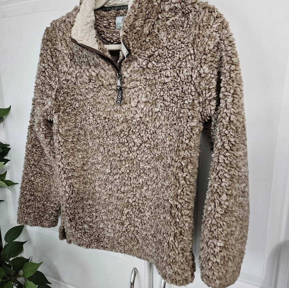 Cozy Brown Sherpa Pullover